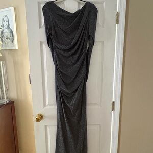 Adam Shimmering Charcoal Long Sleeve Dress